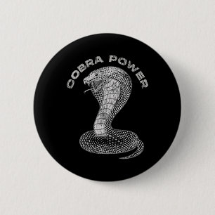 Vintage Distressed King Cobra Power Snake Muscle C 2 Inch Round Button