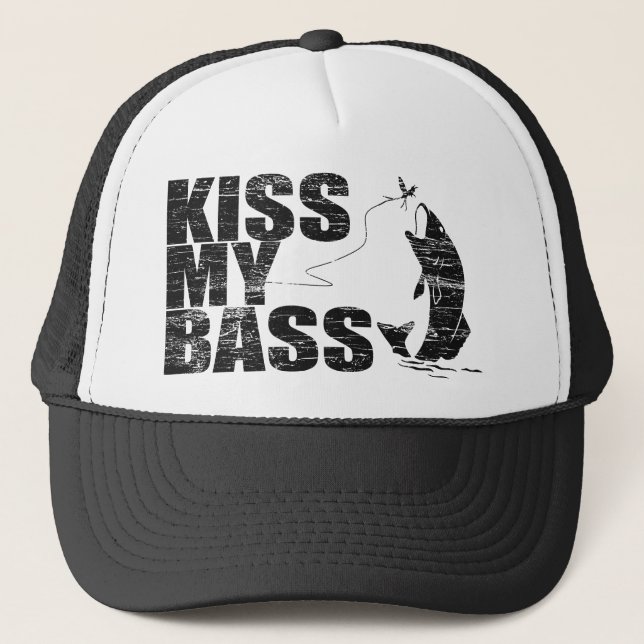 Vintage Distressed KISS MY BASS Hats (Front)