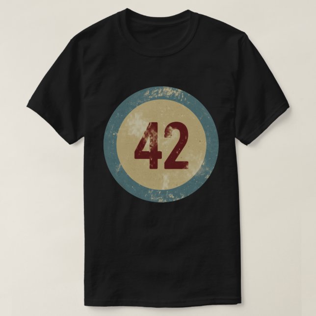 Vintage Distressed Number 42 T-Shirt (Design Front)