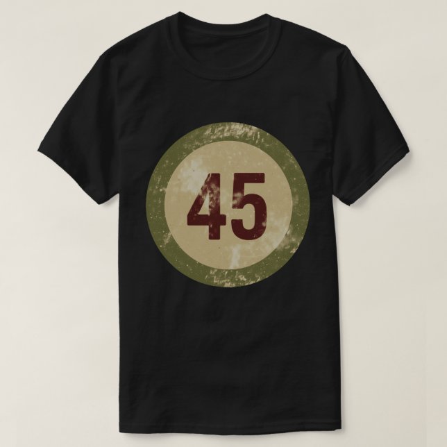 Vintage Distressed Number 45 T-Shirt (Design Front)