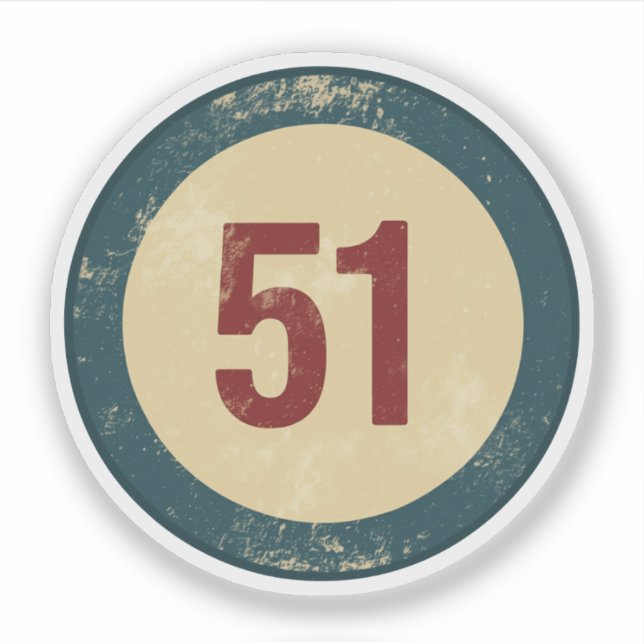 Vintage Distressed Number 51 (Front)