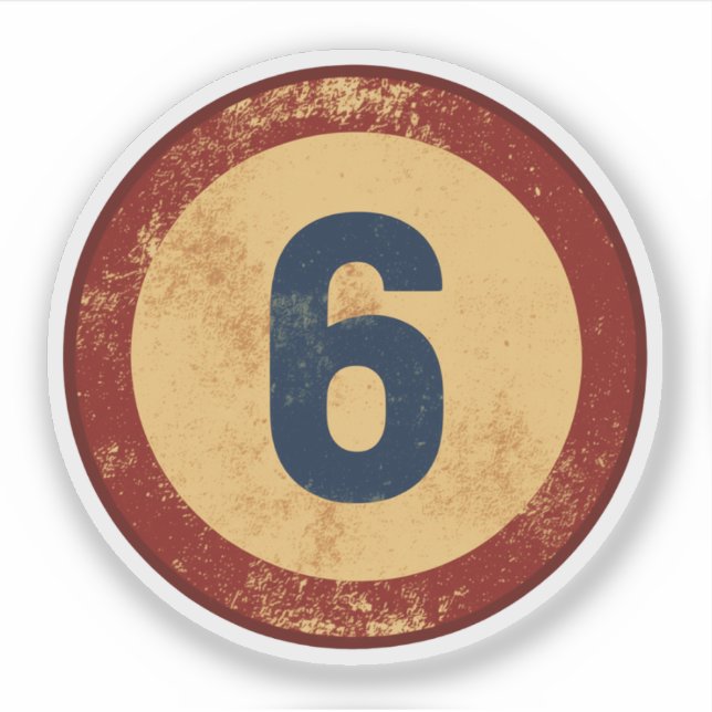 Vintage Distressed Number 6 (Front)