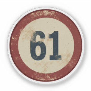 Vintage Distressed Number 61