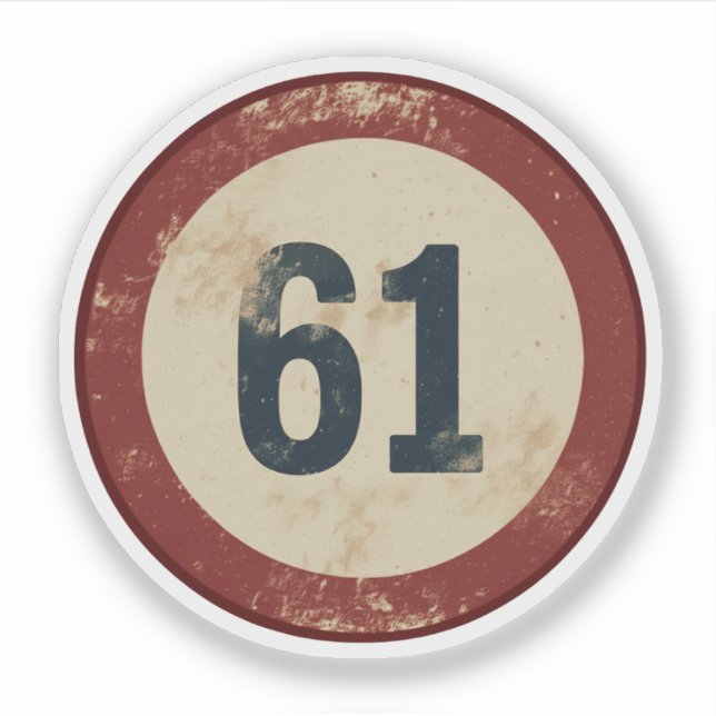 Vintage Distressed Number 61 (Front)