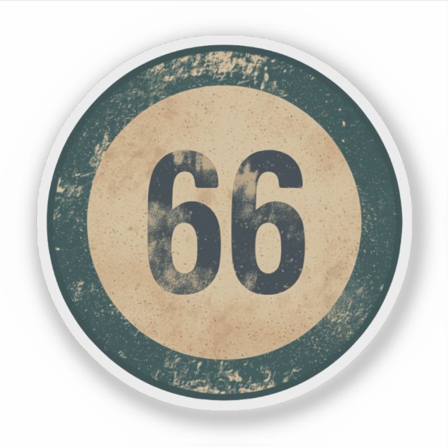 Vintage Distressed Number 66 (Front)