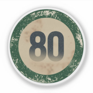 Vintage Distressed Number 80