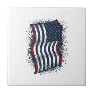 Vintage Distressed Patriotic Flag Shirt Design_1 Tile