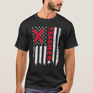 Vintage Distressed Patriotic Teacher American Usa T-Shirt