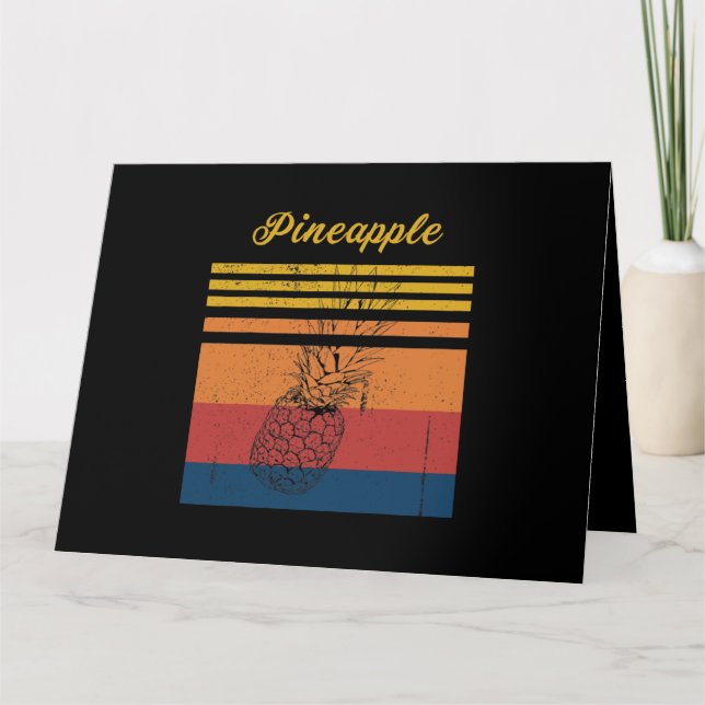 Vintage Distressed Pineapple Retro Summer Vacation Card (Front)