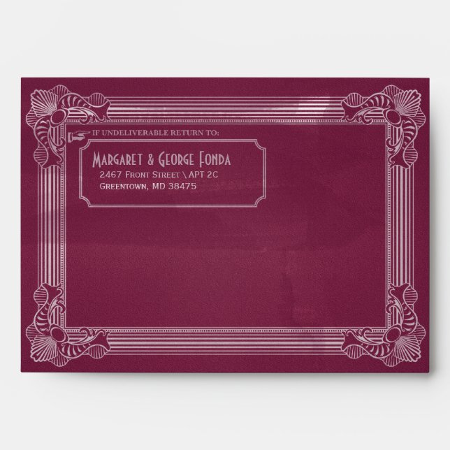 Vintage Distressed Plum Customizable A7 Envelopes (Front)