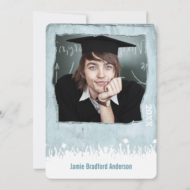 Vintage Distressed Poster Style Grunge Graduation Invitation (Front)