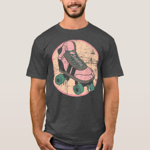 Vintage Distressed Retro Rollerskate Roller Skate T-Shirt