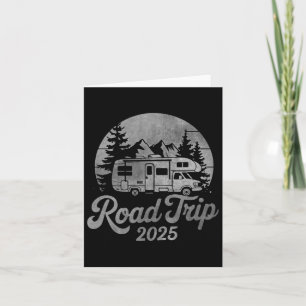 Vintage Distressed Road Trip 2025 Rv Camping Tee  Card