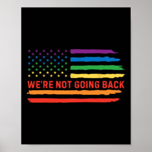 Vintage Distressed We're Not Going Back Slogan Us Poster