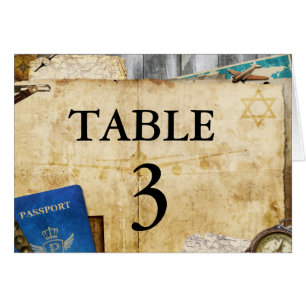 Vintage Distressed World Travel Table Number Cards