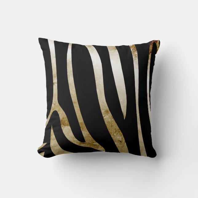 Vintage Distressed Zebra Print Custom Pillow (Front)