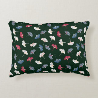 Vintage ditsy seamless pattern with ginkgo leaves  accent pillow