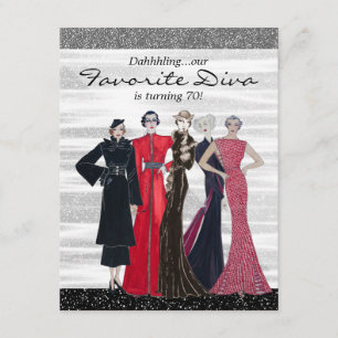 Vintage Diva Birthday Party Invitation