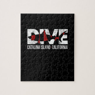 Vintage Dive Catalina Island California Gift Jigsaw Puzzle