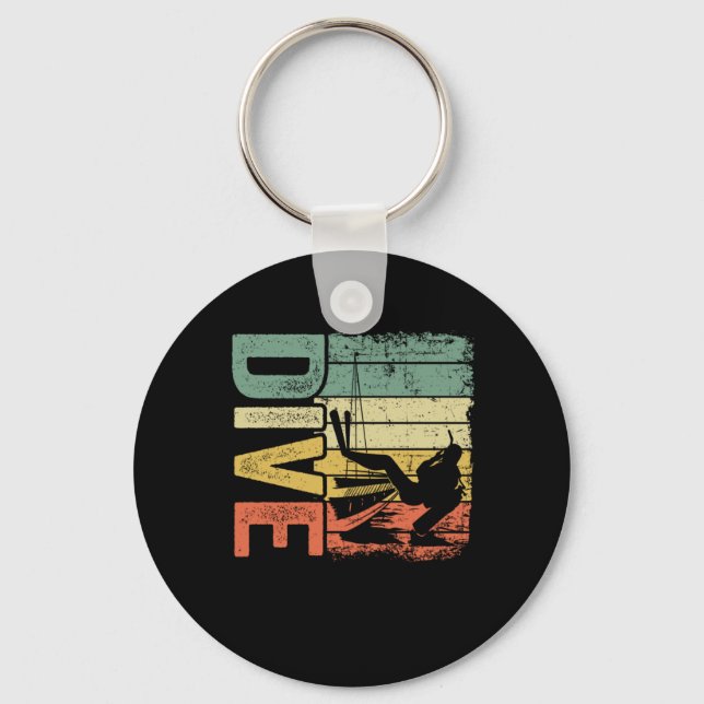 Vintage Dive Scuba Diving Freediving Divers Gift Keychain (Front)