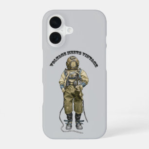 Vintage Diver with Diving Helmet and a Dive Light iPhone 16 Case