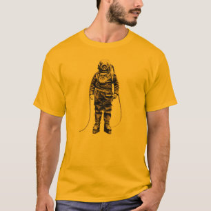 Vintage Diver with Diving Helmet and Equipment T-Shirt