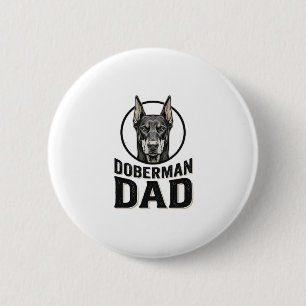 Vintage Doberman Dad Engraving Dog Lover Design_1 2 Inch Round Button