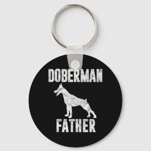 Vintage Doberman Dad Gift Dog Daddy Pinschers Keychain