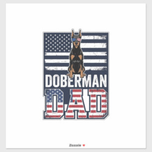 Vintage Doberman Dad Patriotic Dog Shirt Design_1