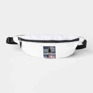 Vintage Doberman Dad Patriotic Dog Shirt Design_1 Fanny Pack