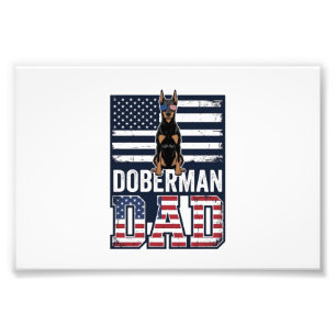 Vintage Doberman Dad Patriotic Dog Shirt Design_1 Photo Print