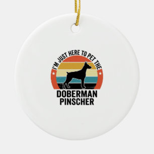 Vintage Doberman Pinscher Dog Lover Shirt Design Ceramic Ornament