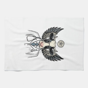 Vintage Doctor Cow Vector Shirt Design_1 Kitchen Towel