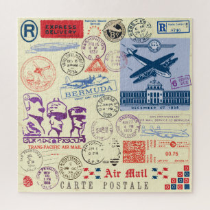 Vintage Document Stamp Decor Set Jigsaw Puzzle