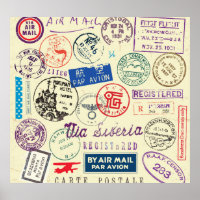 Vintage Document: Stamp Set Collection.