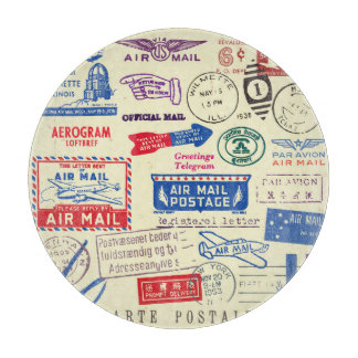 Vintage Document Stamp Set Design. Cutting Board