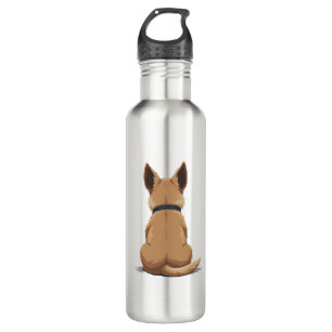 Vintage Dog Back View Illustration with Big Ears P 710 Ml Water Bottle