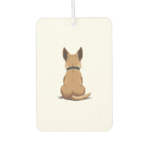 Vintage Dog Back View Illustration with Big Ears P Air Freshener