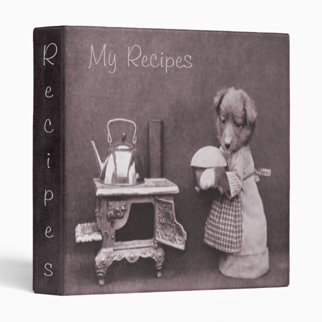 Vintage Dog Baking in the Kitchen Binder (Front/Spine)