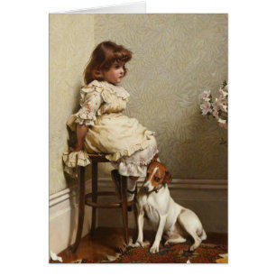 Vintage - Dog Comforts Girl in Time Out,