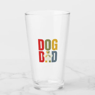 Vintage Dog Dad Paw Print Retro Typography Shirt_1 Glass