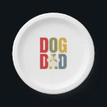 Vintage Dog Dad Paw Print Retro Typography Shirt_1 Paper Plate<br><div class="desc">Vintage Dog Dad Paw Print Retro Typography Shirt_1</div>