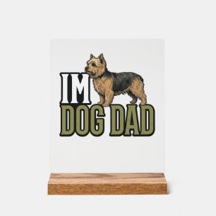 Vintage Dog Dad Terrier Engraving Shirt Design_1 Acrylic Sign