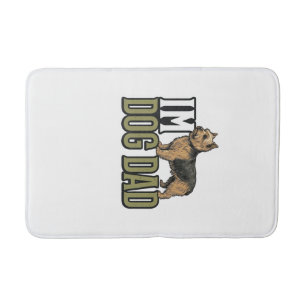 Vintage Dog Dad Terrier Engraving Shirt Design_1 Bath Mat