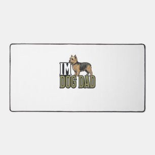 Vintage Dog Dad Terrier Engraving Shirt Design_1 Desk Mat