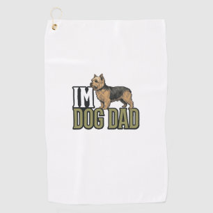 Vintage Dog Dad Terrier Engraving Shirt Design_1 Golf Towel