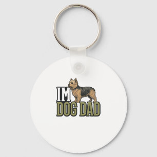 Vintage Dog Dad Terrier Engraving Shirt Design_1 Keychain