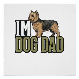 Vintage Dog Dad Terrier Engraving Shirt Design_1 Poster