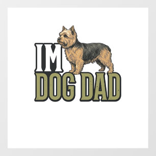 Vintage Dog Dad Terrier Engraving Shirt Design_1 Window Cling