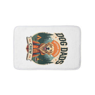 Vintage Dog Dads Outdoor Sports Crew Golden Retrie Bath Mat